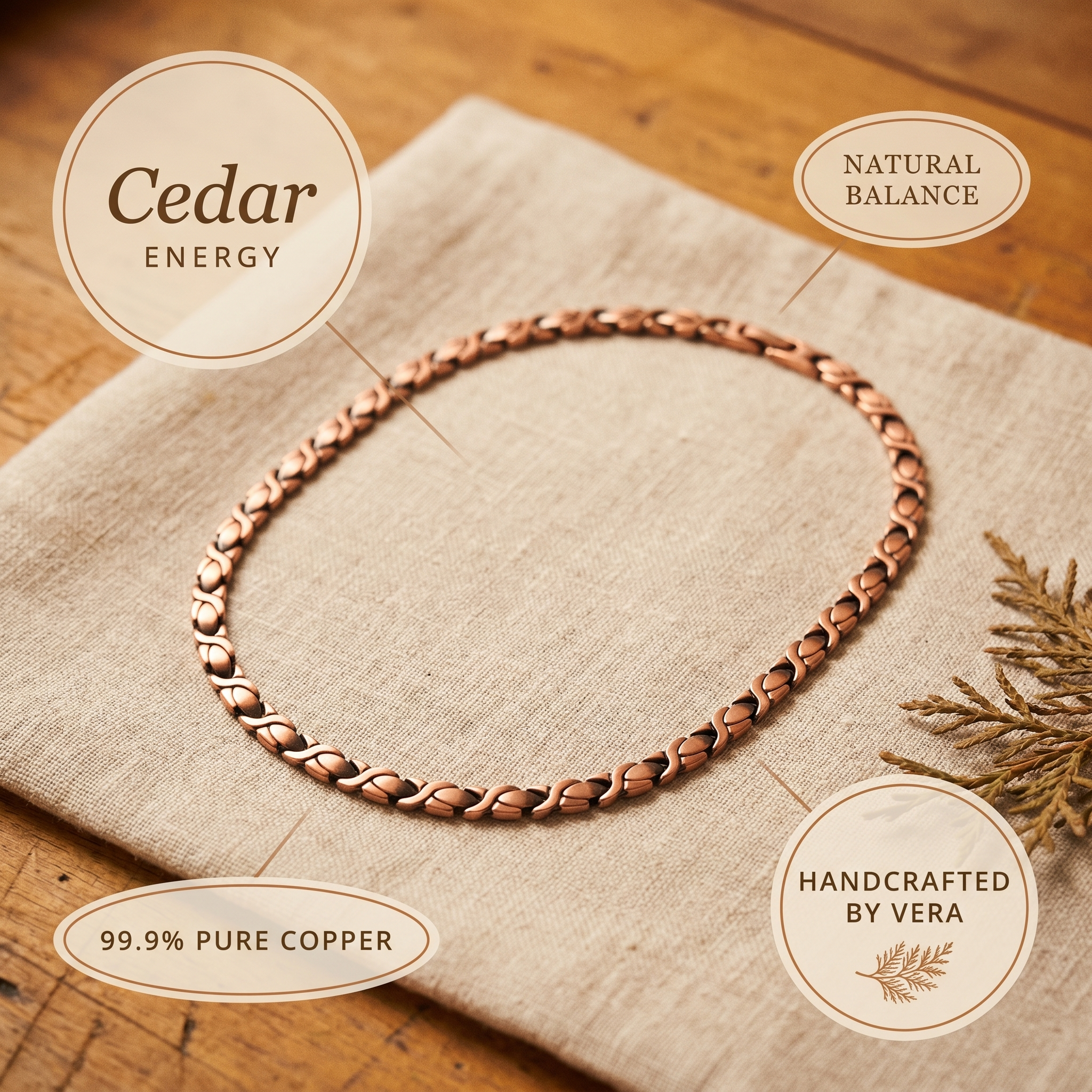 Naszyjnik Miedź Zofii – Cedr