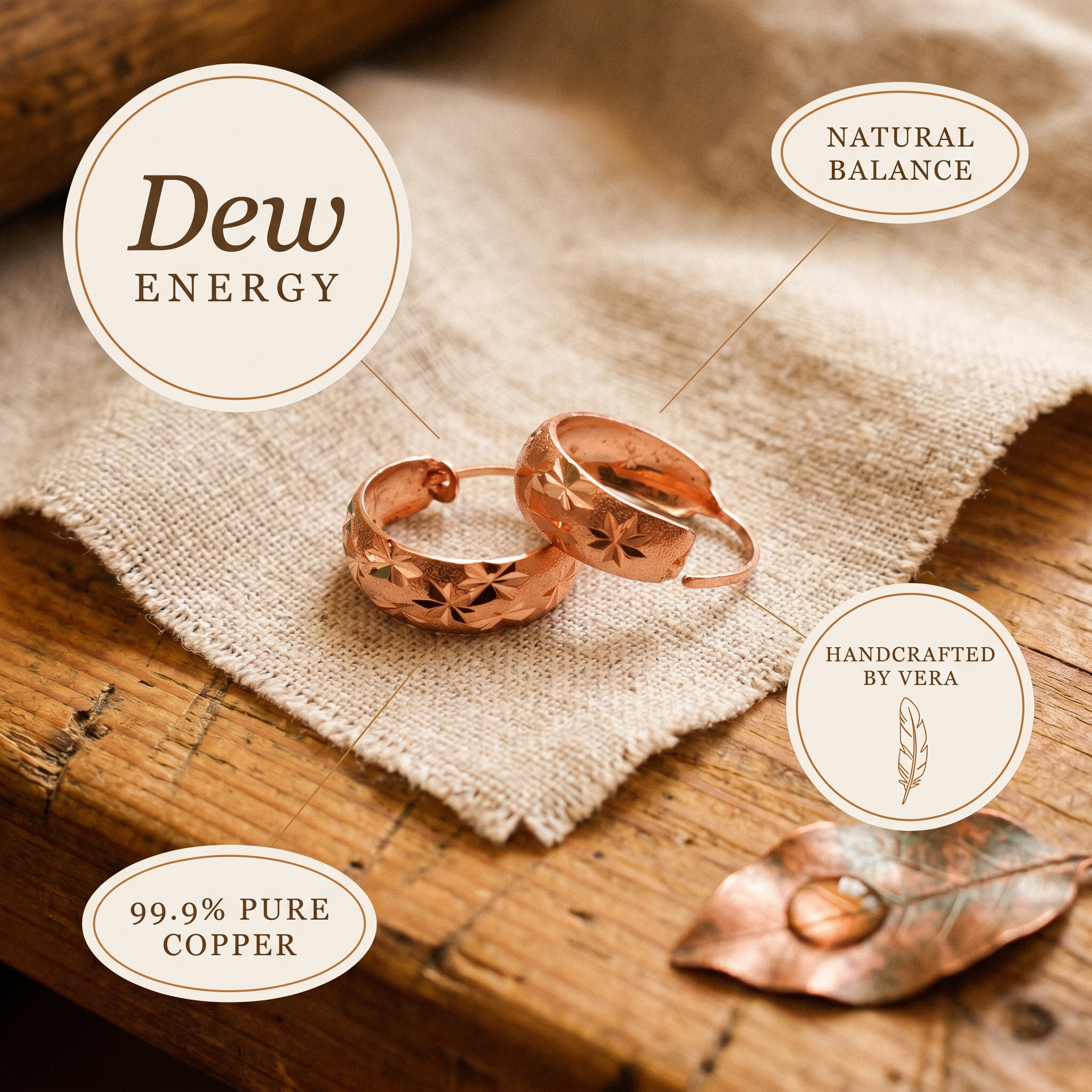 Kolczyki Miedź Zofii – Rosa